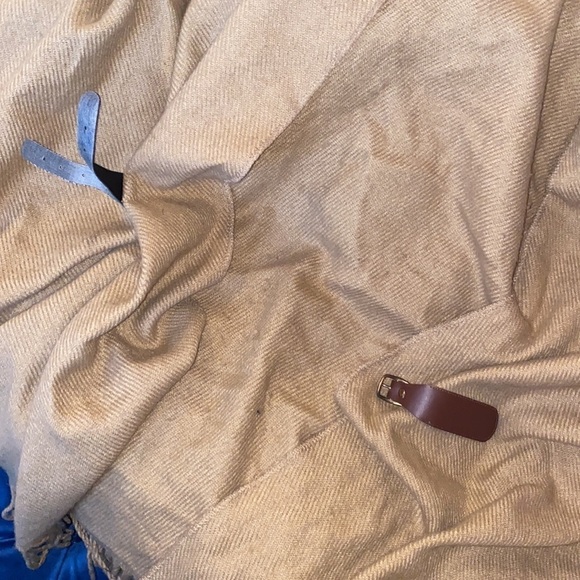 Revamped Tan oversized  cover up punchoo with belt - Picture 8 of 9